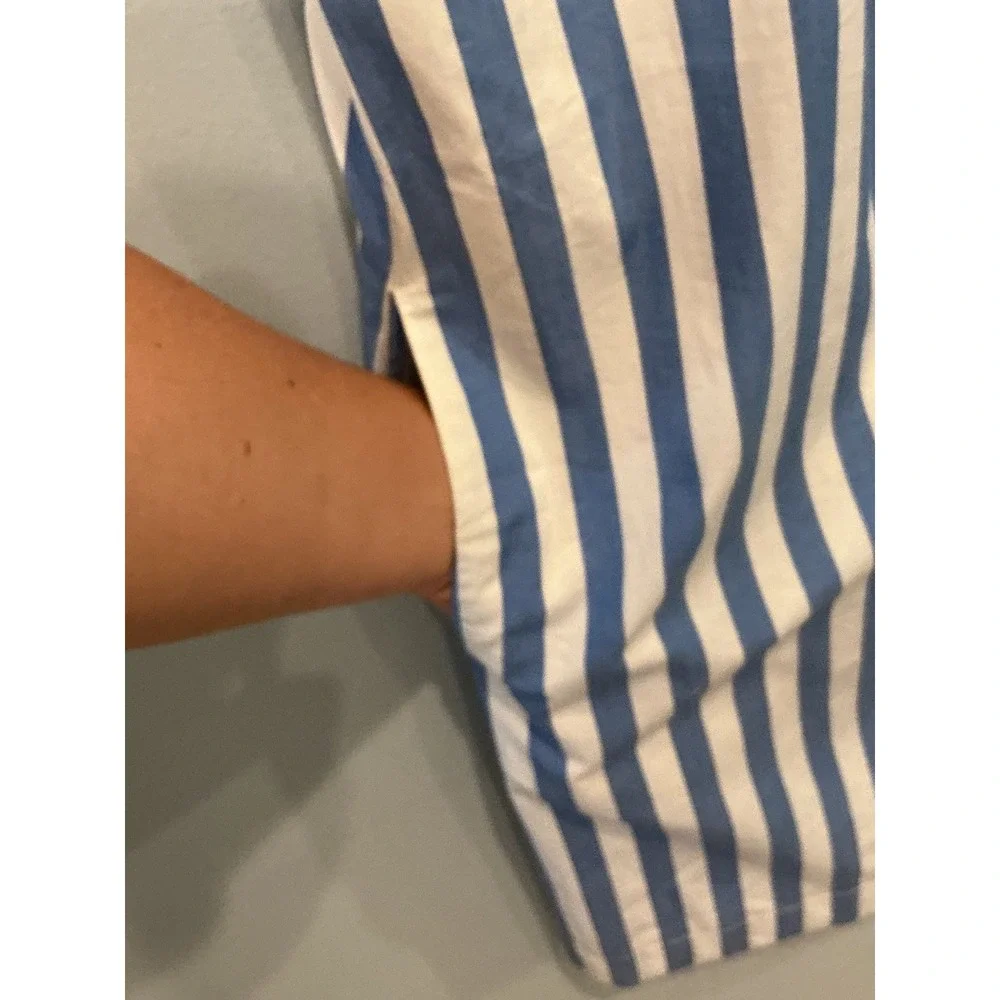 NEW J Crew Women Halter Bow Back Poplin Shift Dress Blue Stripe Beach Preppy 6